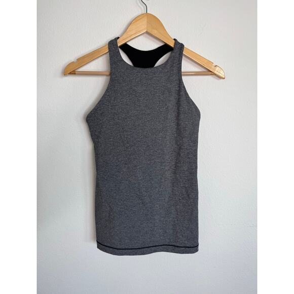 Lululemon Women’s fitted workout Tank Grey size 6 racerback activewear top - Picture 1 of 8